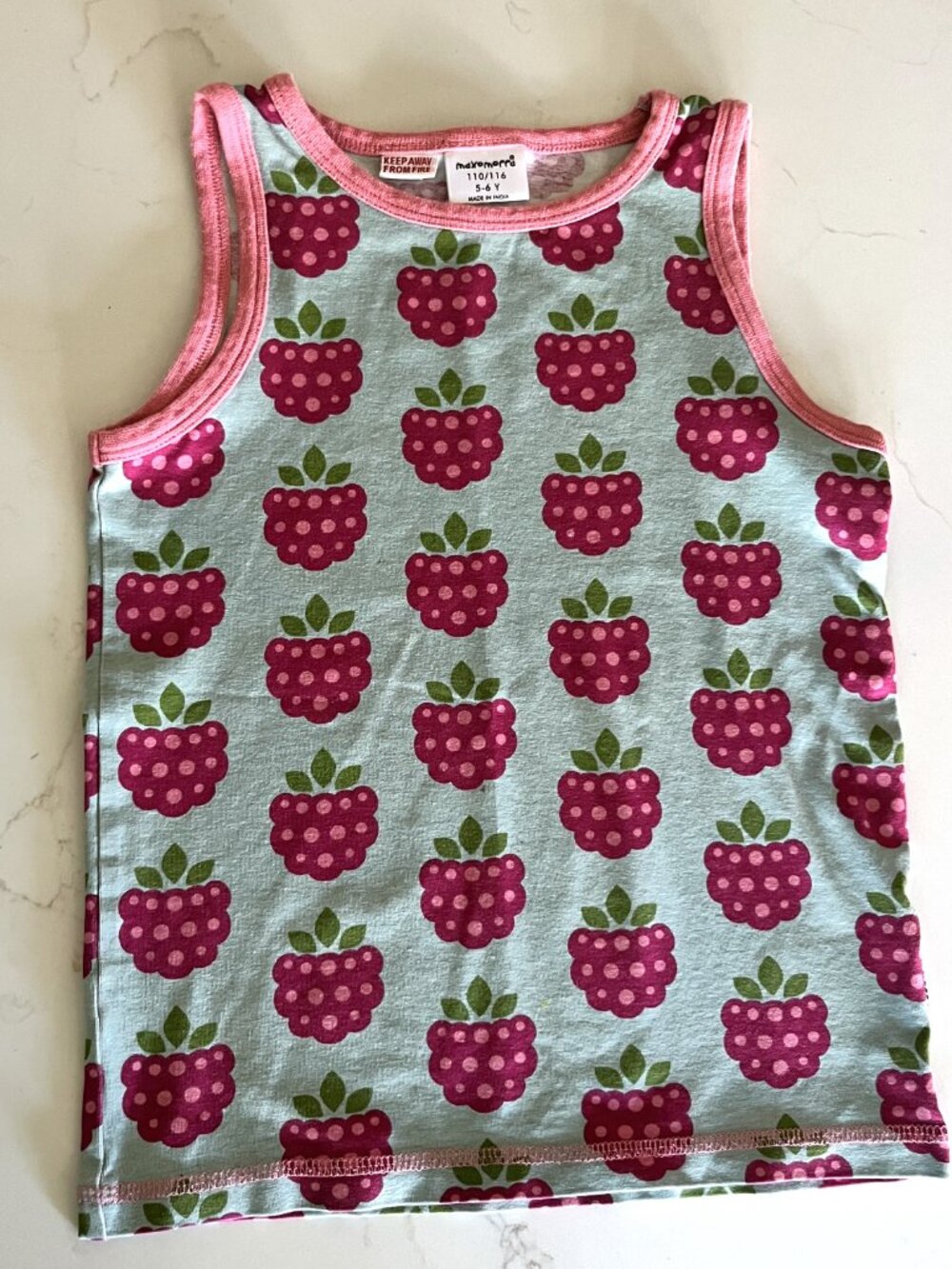 Maxomorra raspberry tank top sz 5-6